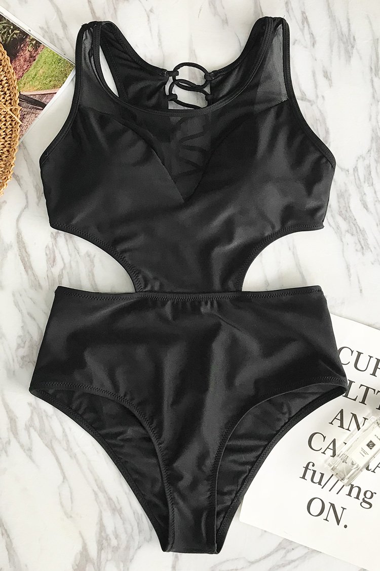 Easy Flirt Lace Up One-piece Swimsuit