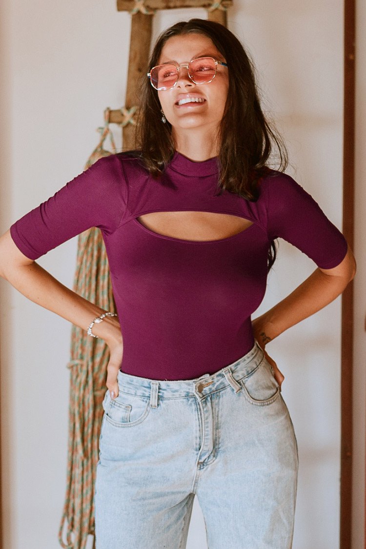 Addisyn Cut Out Half Sleeve Bodysuit