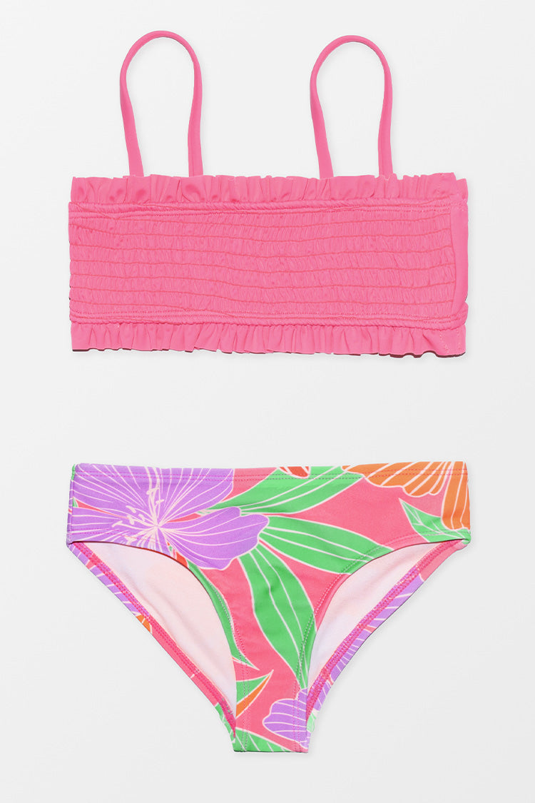 Girls' Floral Impressions Smocked Bandeau And Hipster Set