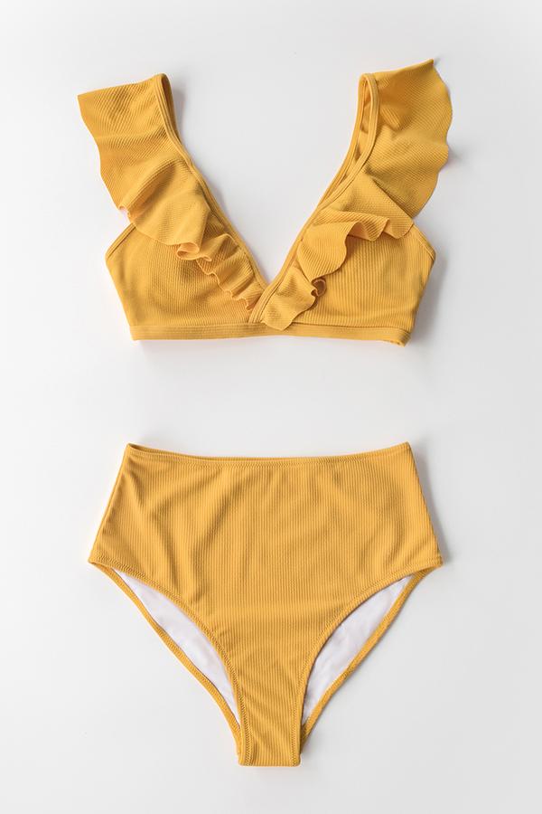 CUPSHE Ensemble Bikini Pour Femme - Grande Poitrine - Encolure Dégagée - Taille Mi-haute - Dos Croisé - Double Bretelles Réglables, Noir/blanc, Petit