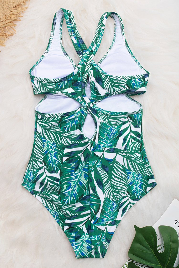Maillot de bain classique motif palmier main image 1