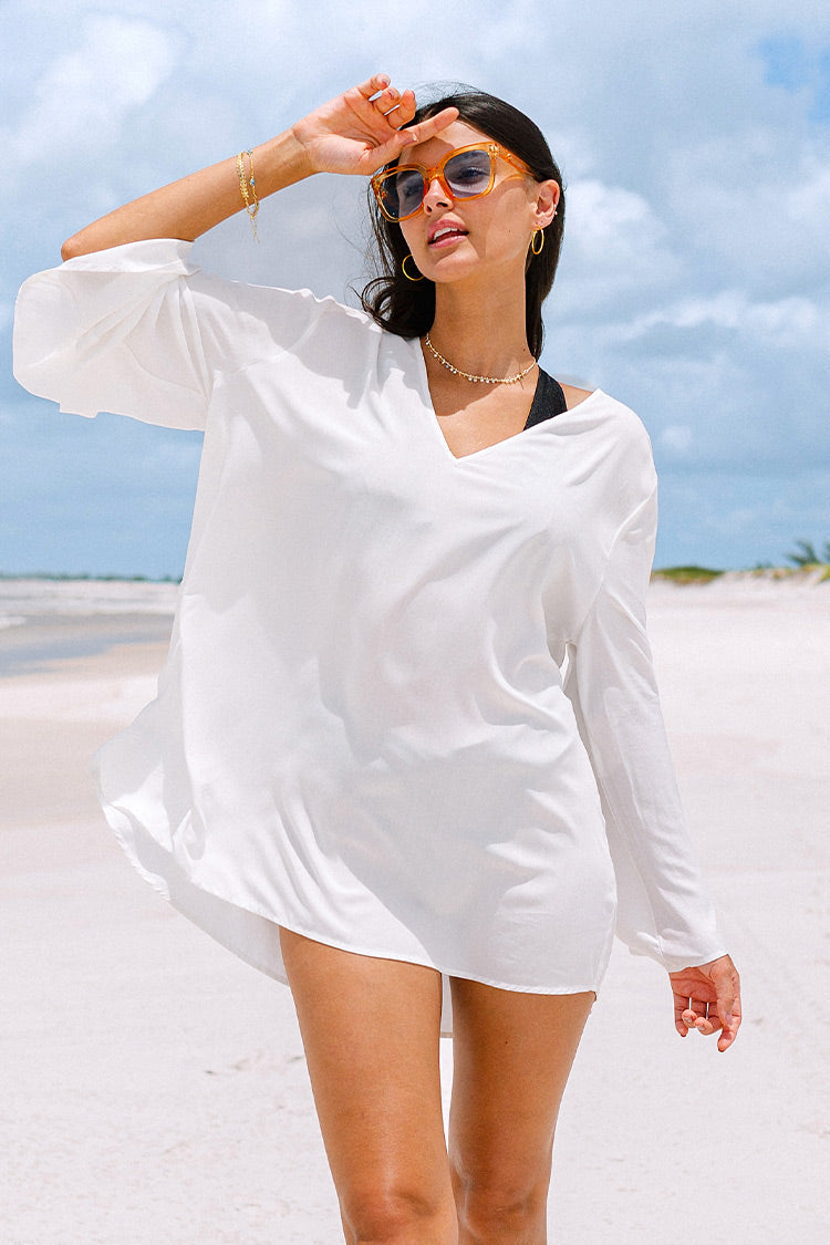 Sienna Vneck Loose Waisted Bell Sleeve Coverup Dress