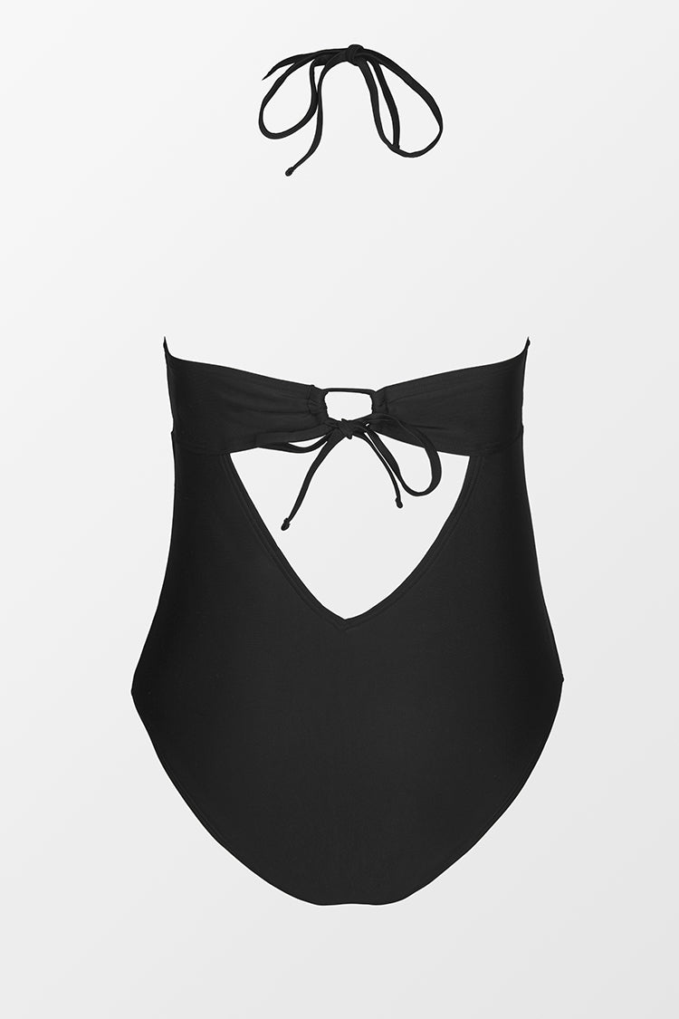 Plus Size Black Cut Out One Piece Swimsuit