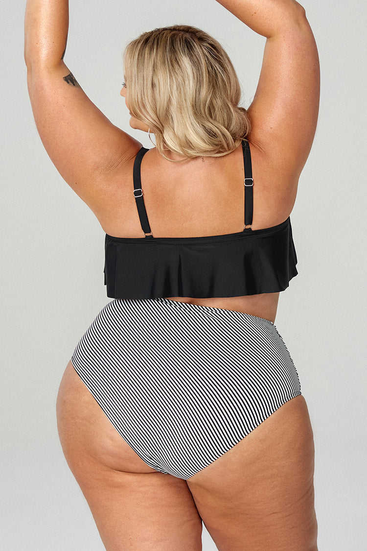 Ruffle Plus Size Bikini With High Waisted Bottom