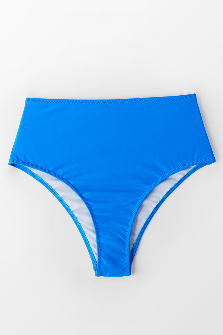 Blue Mid Waisted Bikini Bottom