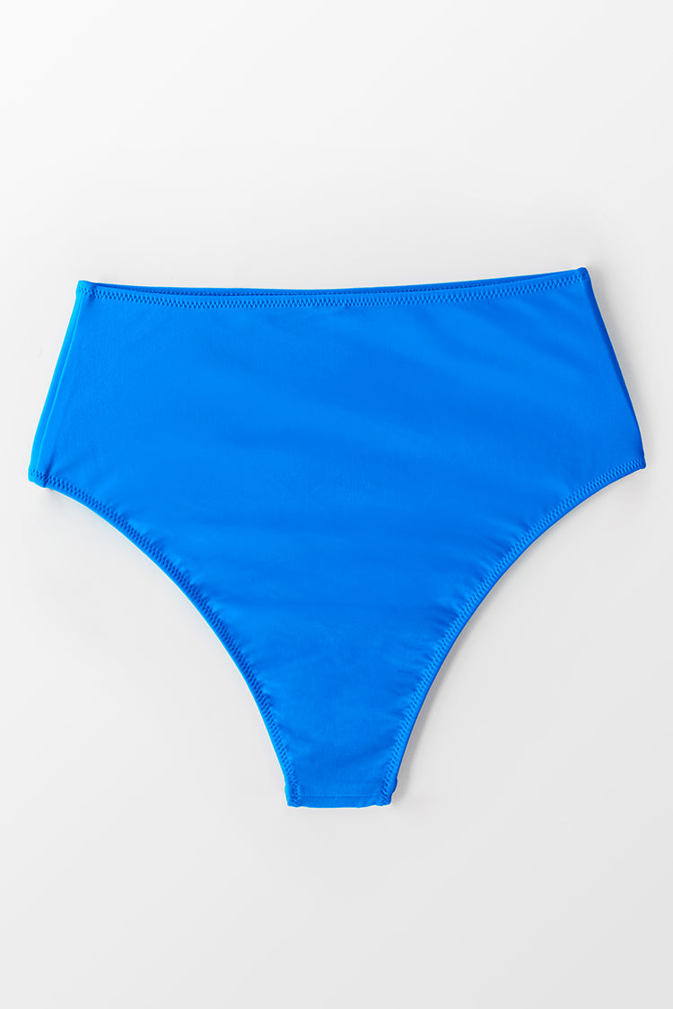 Blue Mid Waisted Bikini Bottom