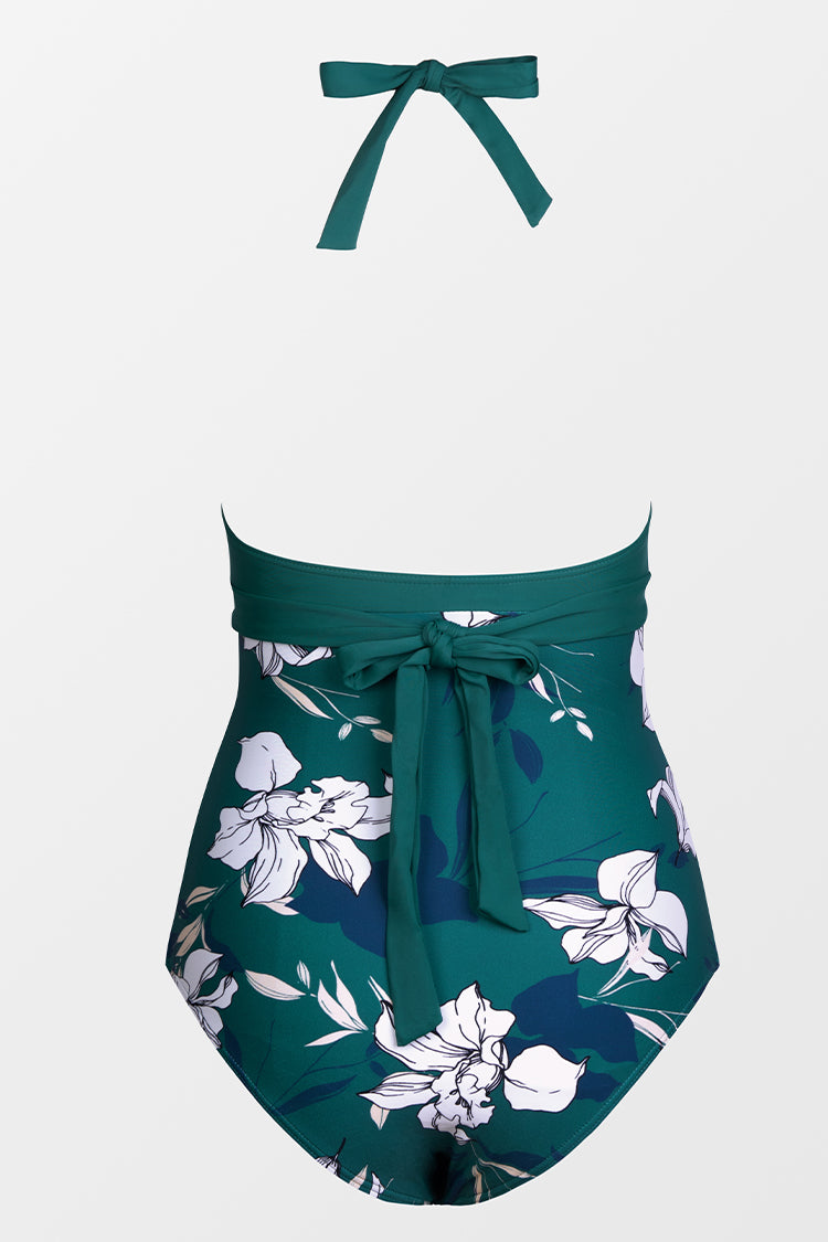 Damesbadpak uit één stuk/grote maat zwempak met V-hals/sexy bikinicover