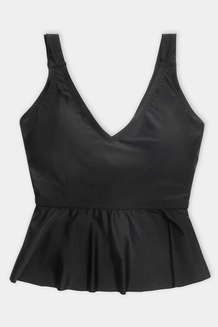 Charmed Romance Cropped Peplum Plus Size Tankini Top