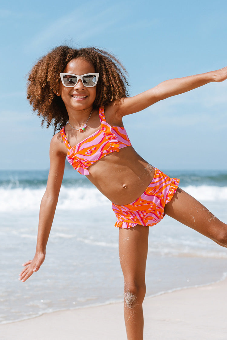 Street Art Bandeau Animal Print Girls Bikini Set