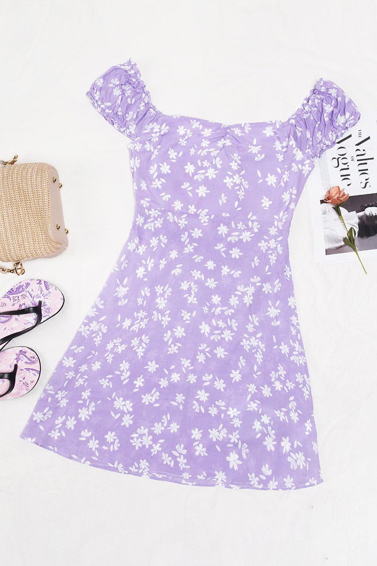 Katarina Ditsy Frill Bow Tie Cut Out Dress