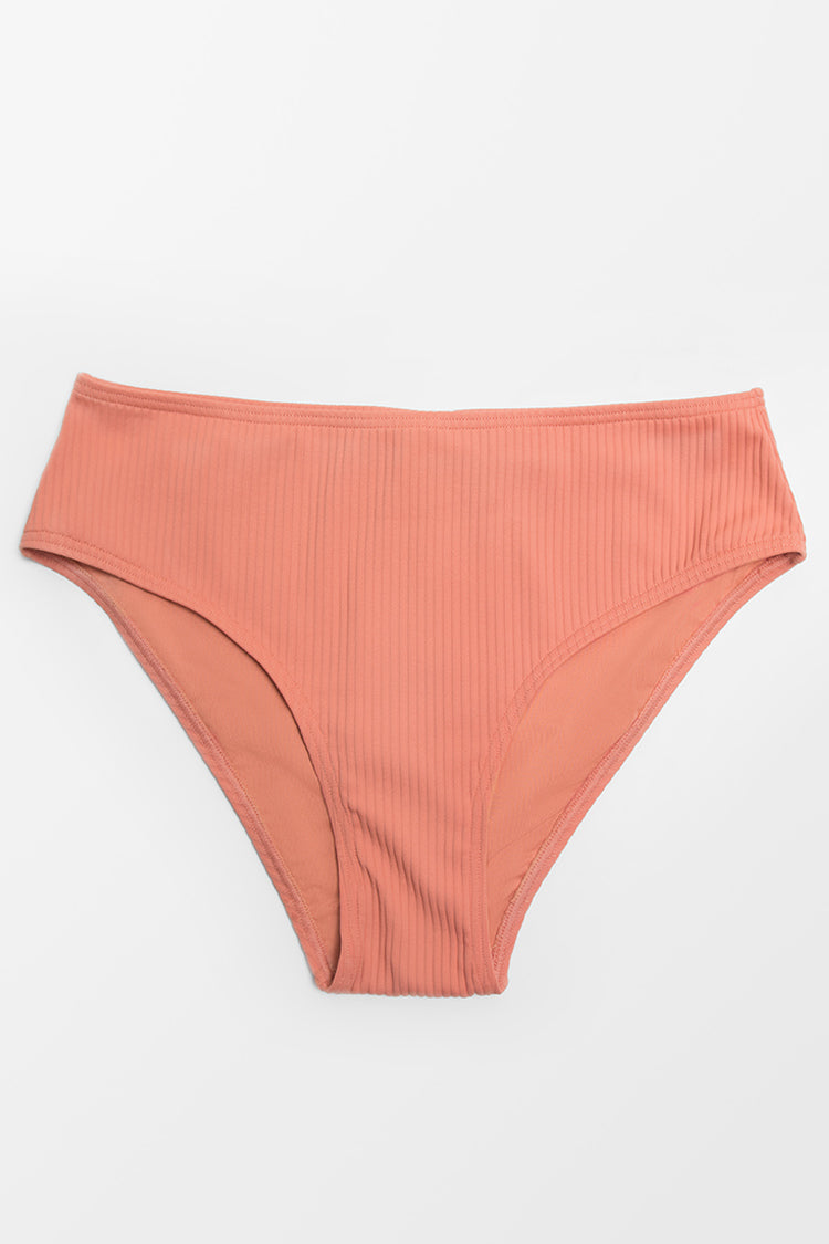 Ribbed Sunburst Rib Mid-Rise Hipster Bikini Bottom