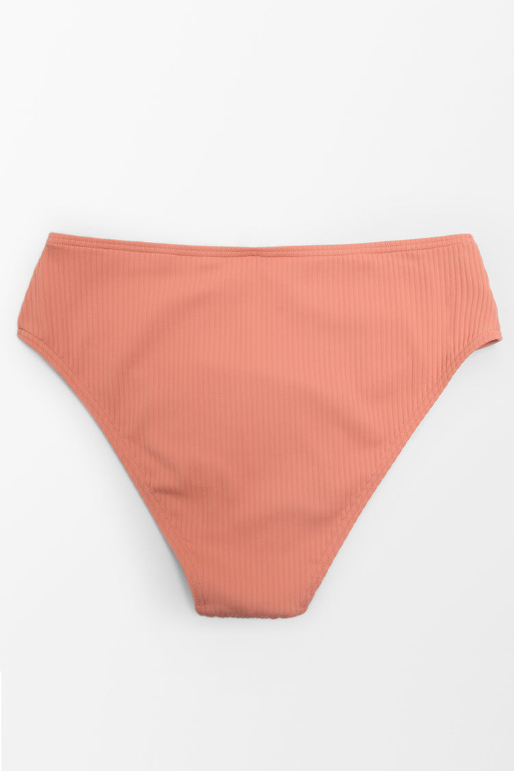 Ribbed Sunburst Rib Mid-Rise Hipster Bikini Bottom