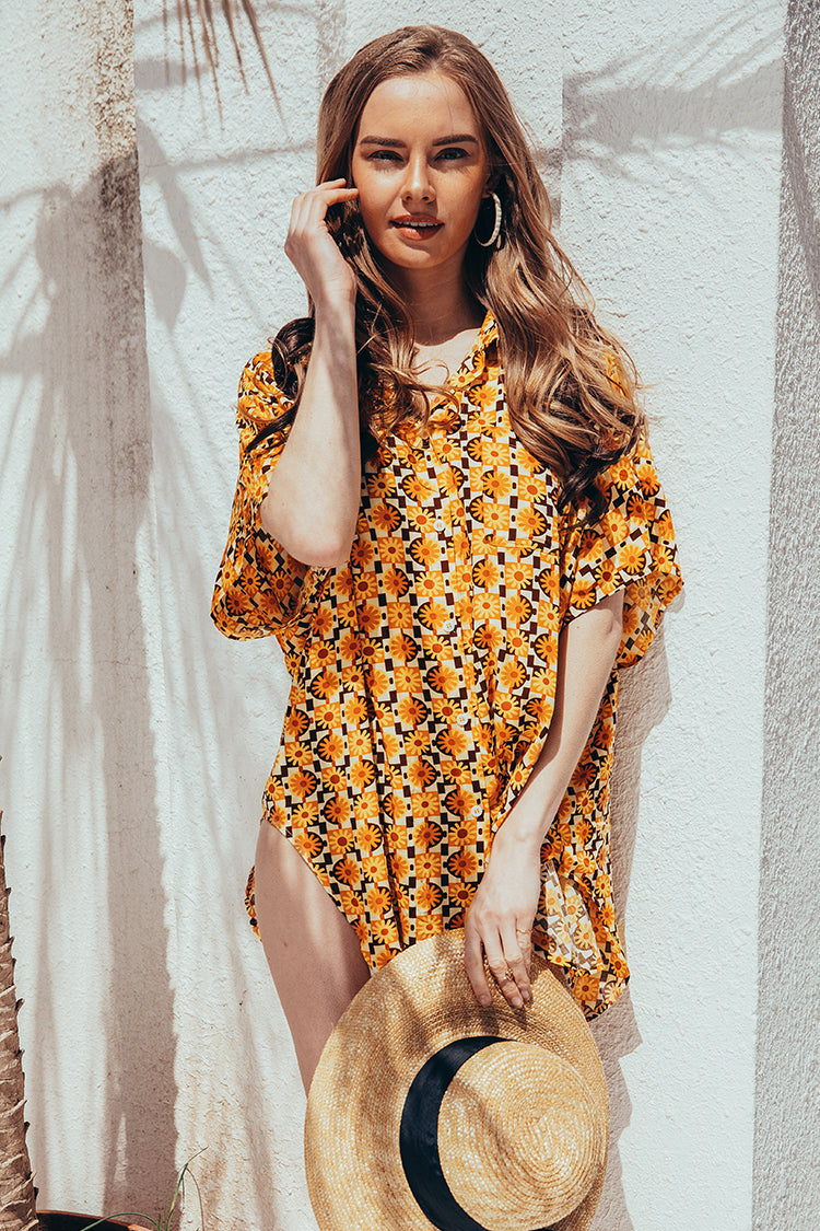 Lucky Bay Shirt Collar Button-up Beach Cover Up