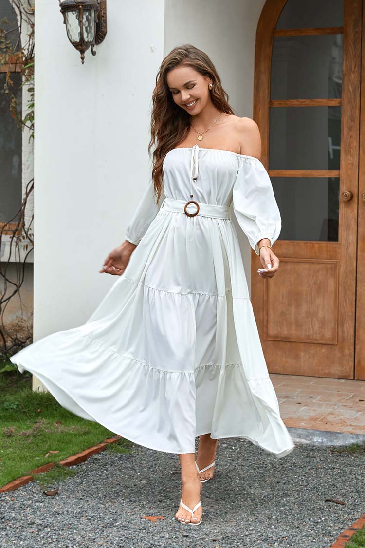 Vestido Harriet con hombros al aire