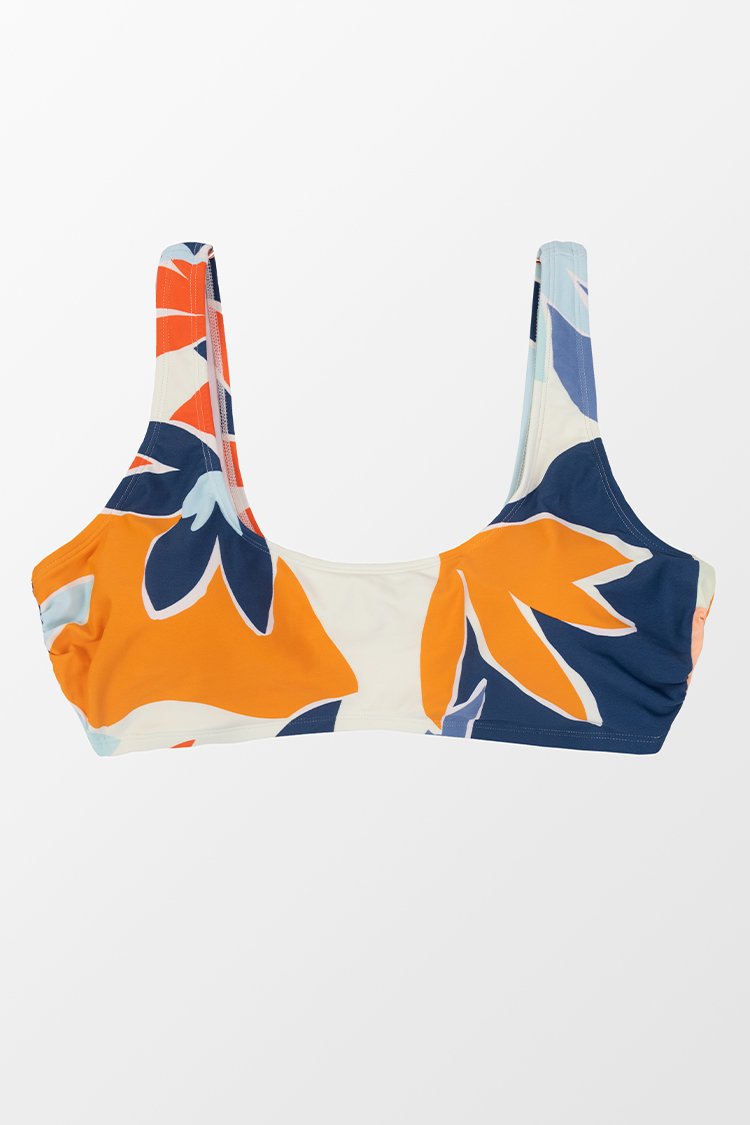 Desiree Tropical Scoop Back Hook Plus Size Bikini Top