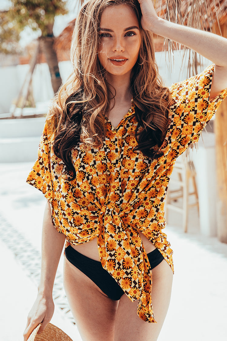 Lucky Bay Shirt Collar Button-up Beach Cover Up