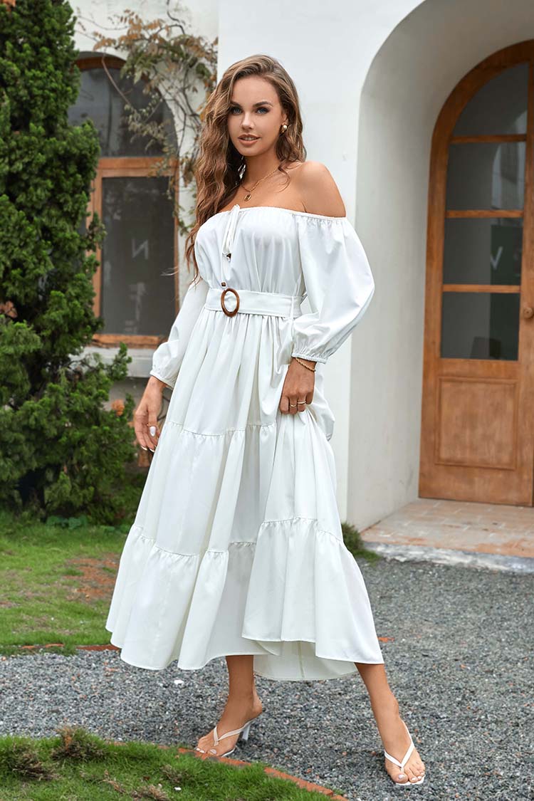 Vestido Harriet con hombros al aire