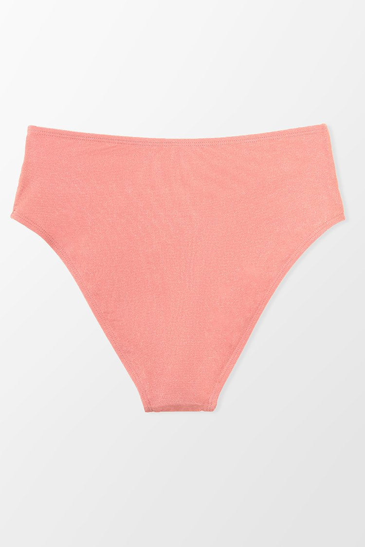 Noelia Pink Mid Waisted Belt Bikini Bottom
