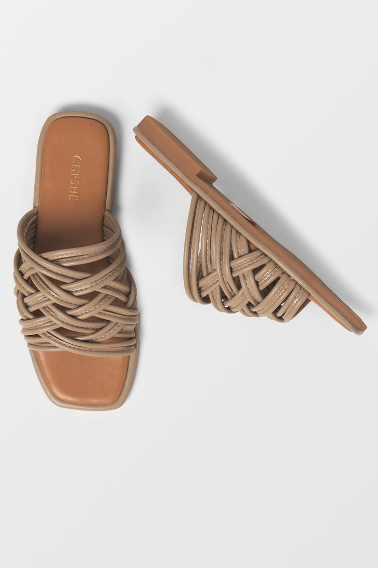 Love Language Square Toe Flat Sandals