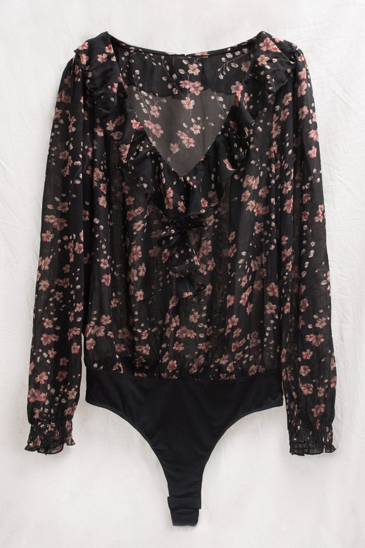 Jakayla Ditsy V-neck Bodysuit