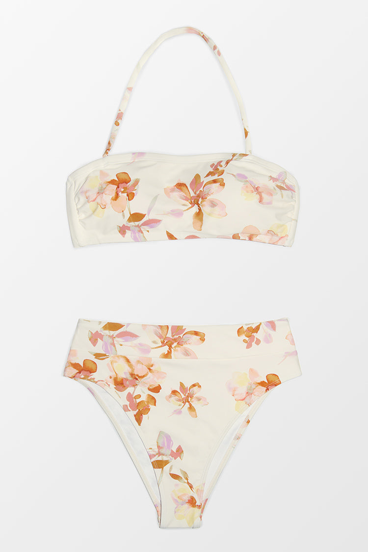 Megan Floral Halter High Waisted Bikini