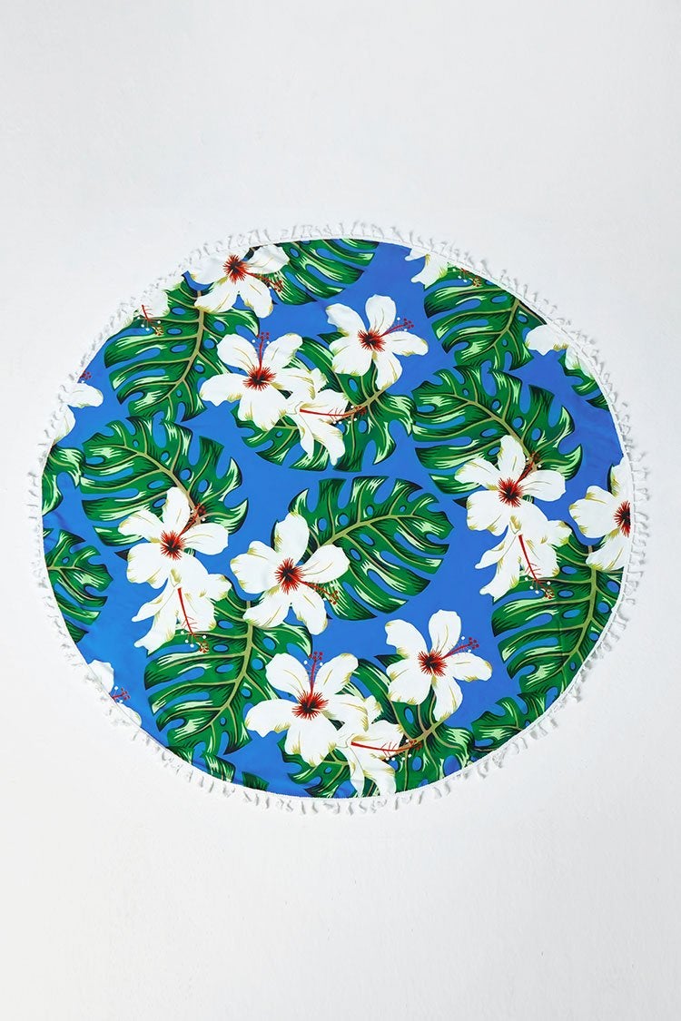 Manta de Playa de Lirios con Borlas