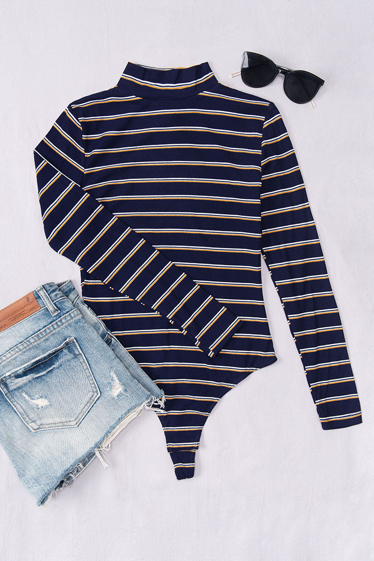 Gemma Striped High Neck Bodysuit