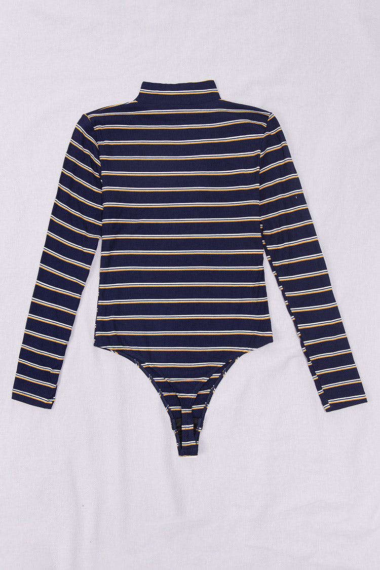 Gemma Striped High Neck Bodysuit