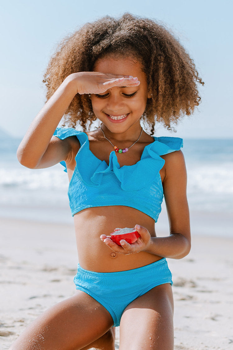 Summer Of Love Scoop Ruffles Girls Bikini Set