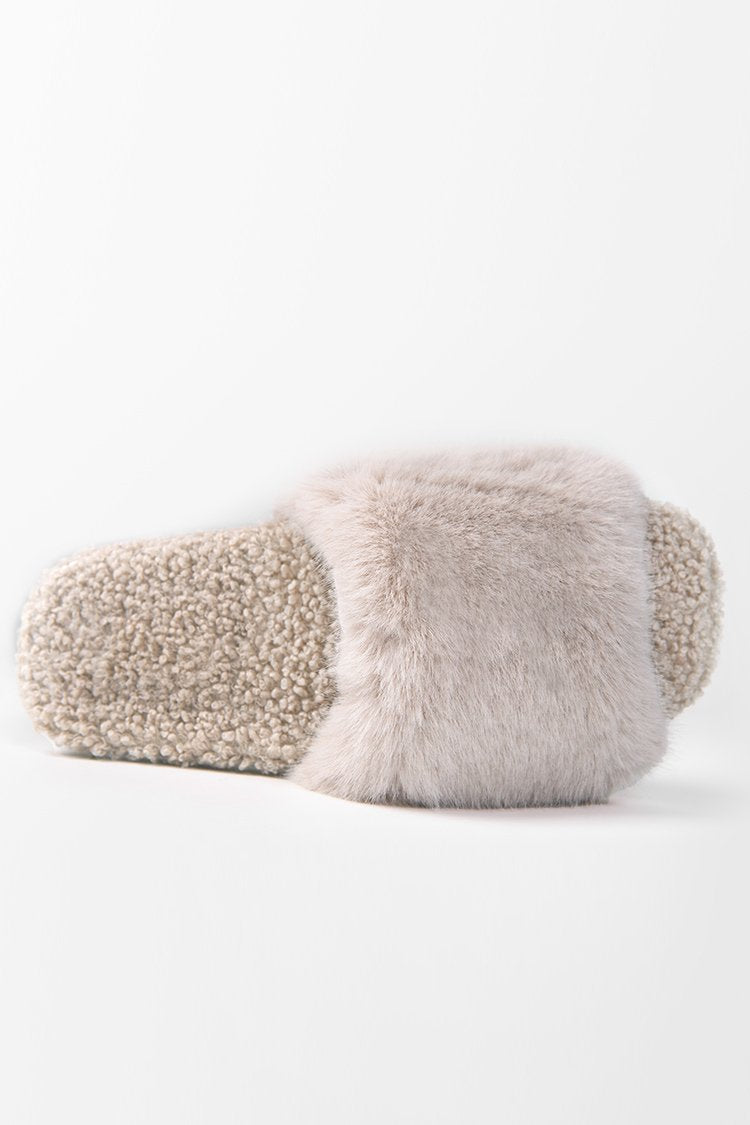 Ravenna Plush Faux Rabbit Fur Slippers