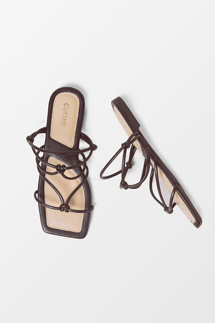 Flirt Square Toe Double-strap Sandals