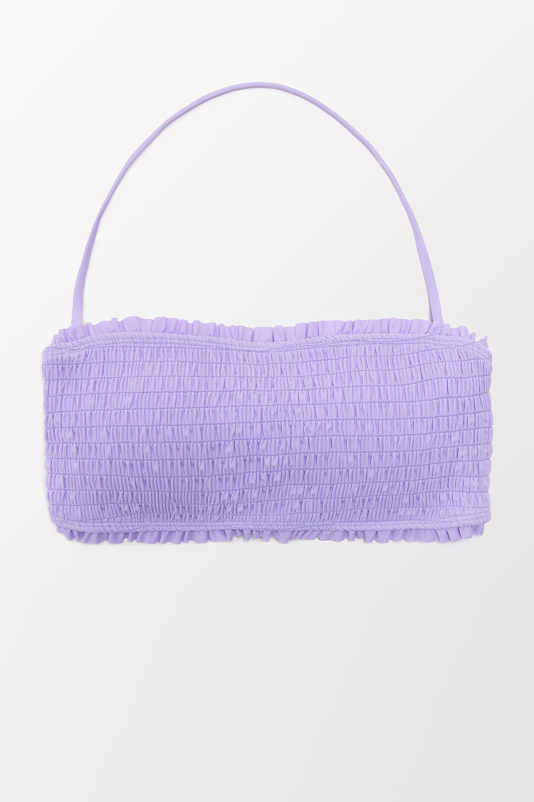 Allyssa Halter Smocked Frill Bikini Top