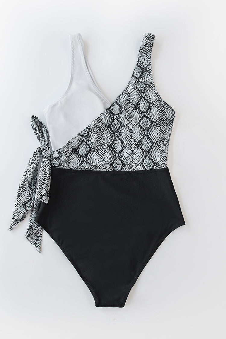 Summer Seaside Surplice One Piece Swimsuit