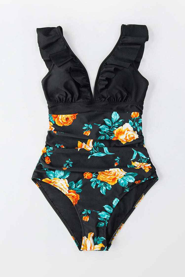 Summer Seaside Ruffled One Piece Swimsuit