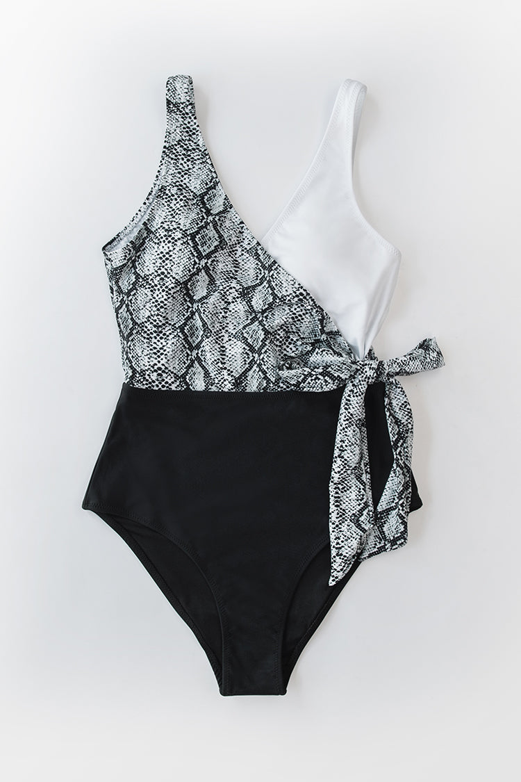 Summer Seaside Surplice One Piece Swimsuit