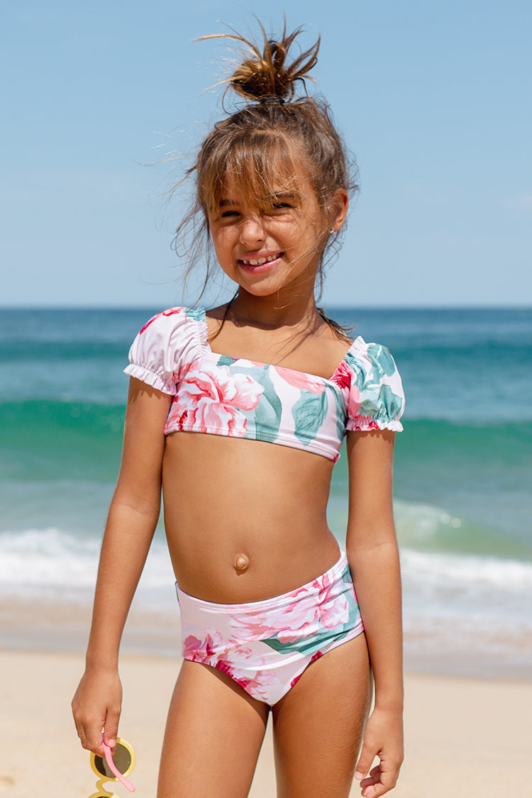 Girls' Puff Sleeve Bikini Set