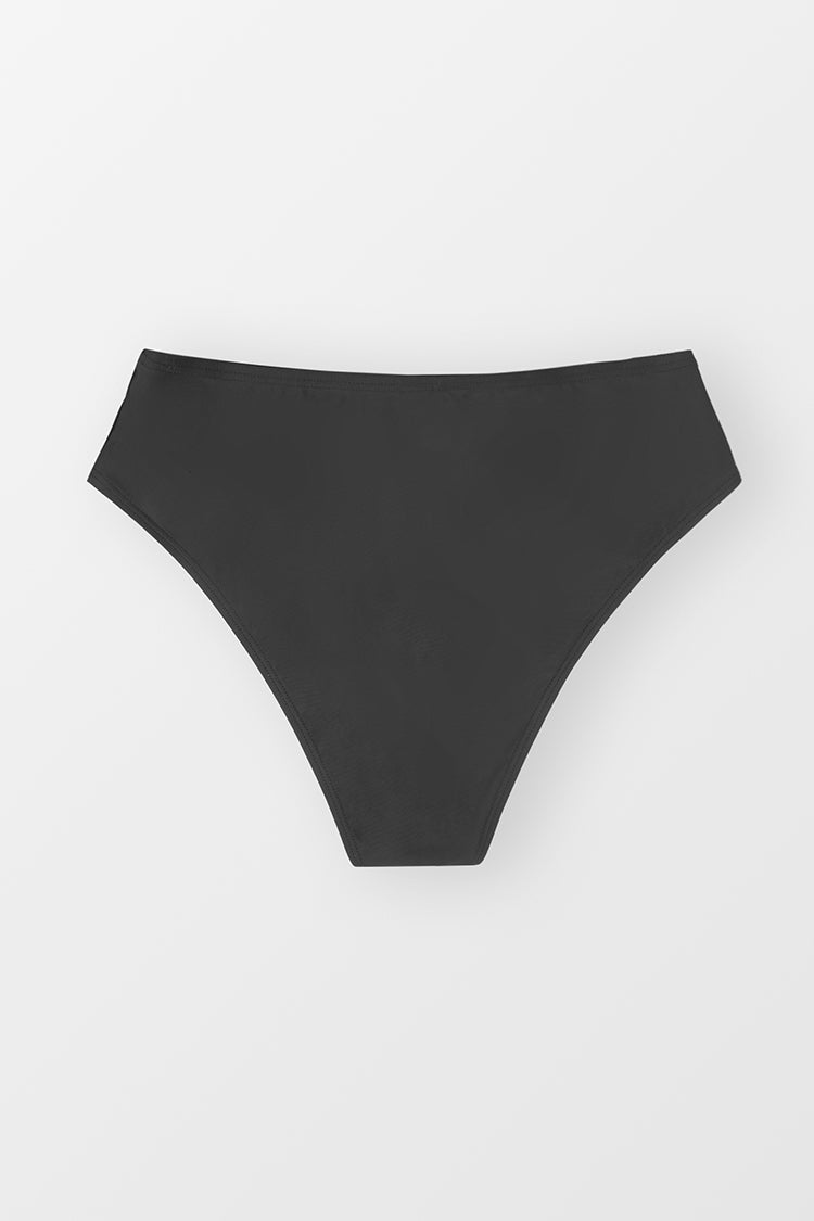 Schwarze Hipster Bikinihose mit klassischem Beinausschnitt und mittlerer Taille