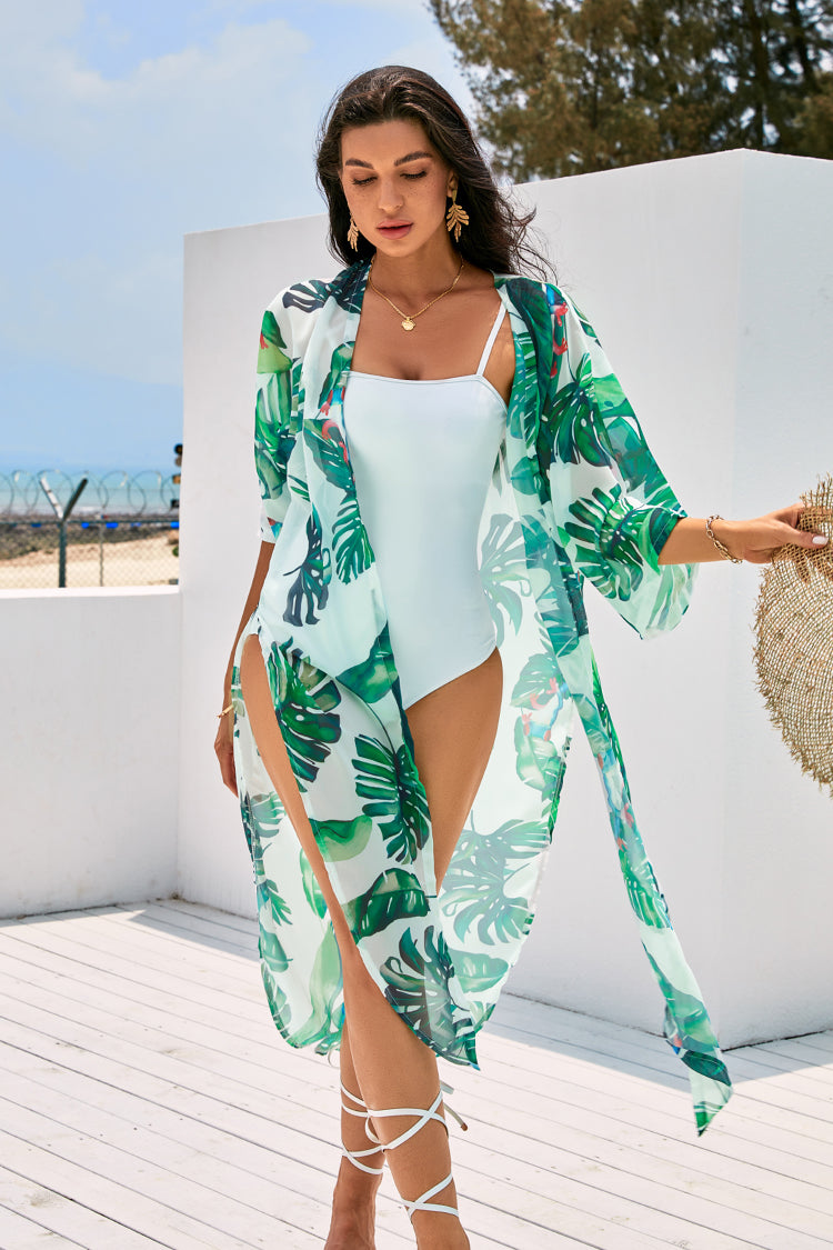 Delina Drop Shoulder Sleeve Open Front Kimono