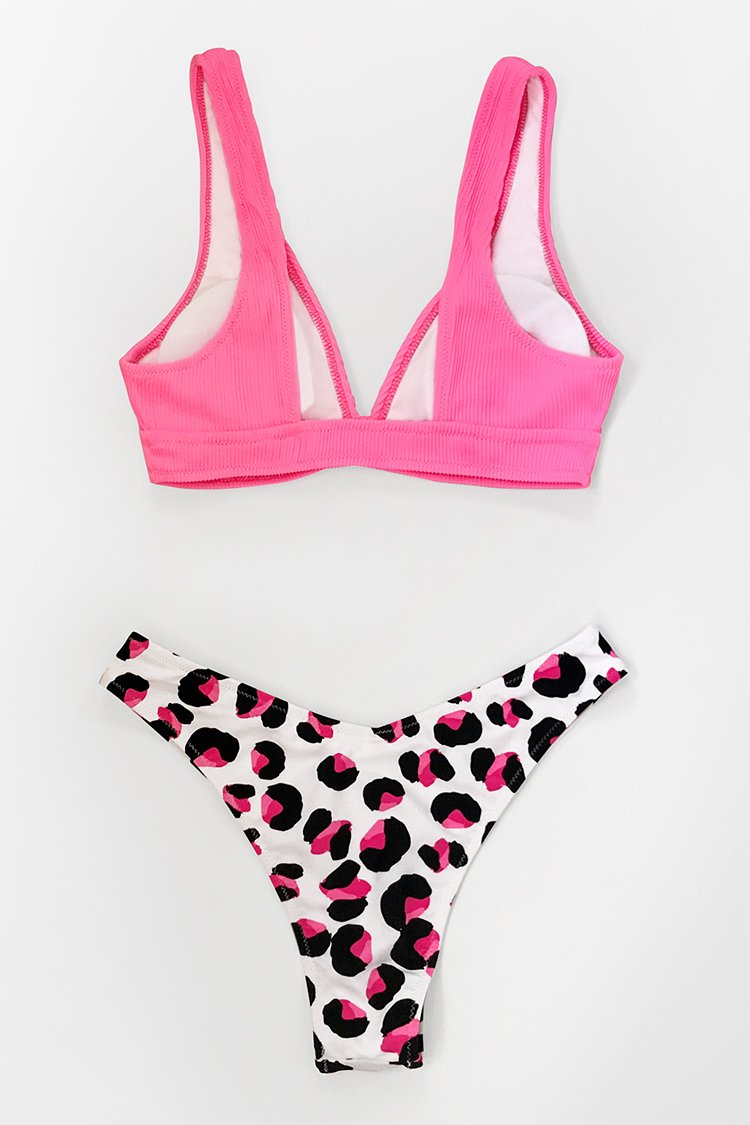 Pink Leopard Print Bikini Bottom