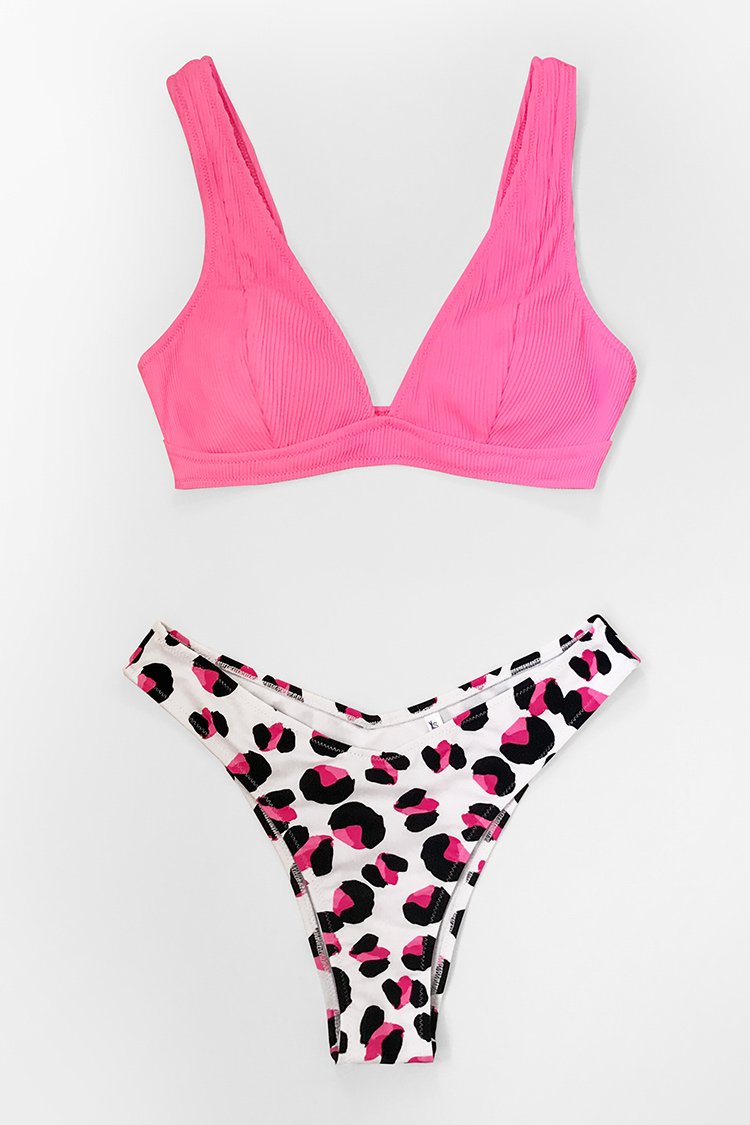Pink Leopard Print Bikini Bottom