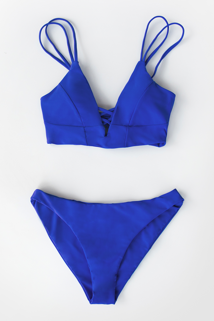 Sapphire Blue Longline Triangle Bikini