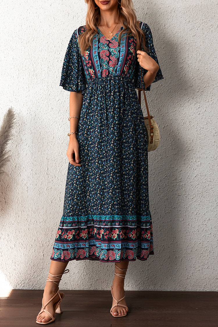 Paisley Floral Print Maxi Dress Cupshe AU