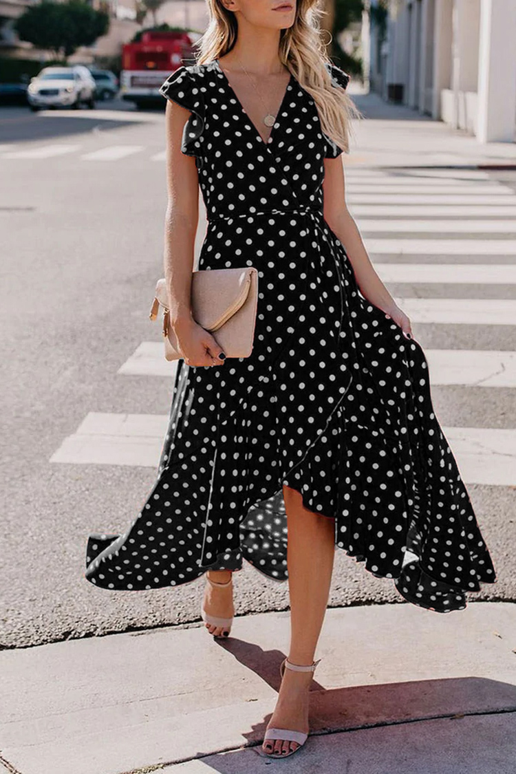 Alaia V-neck Short Sleeve Lace Up A-shape Dress