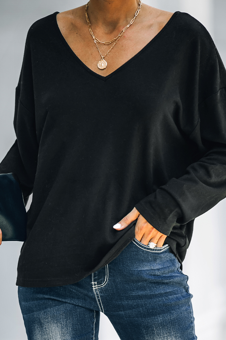 Antonella VNeck Long Sleeve SweaterCupshe EU