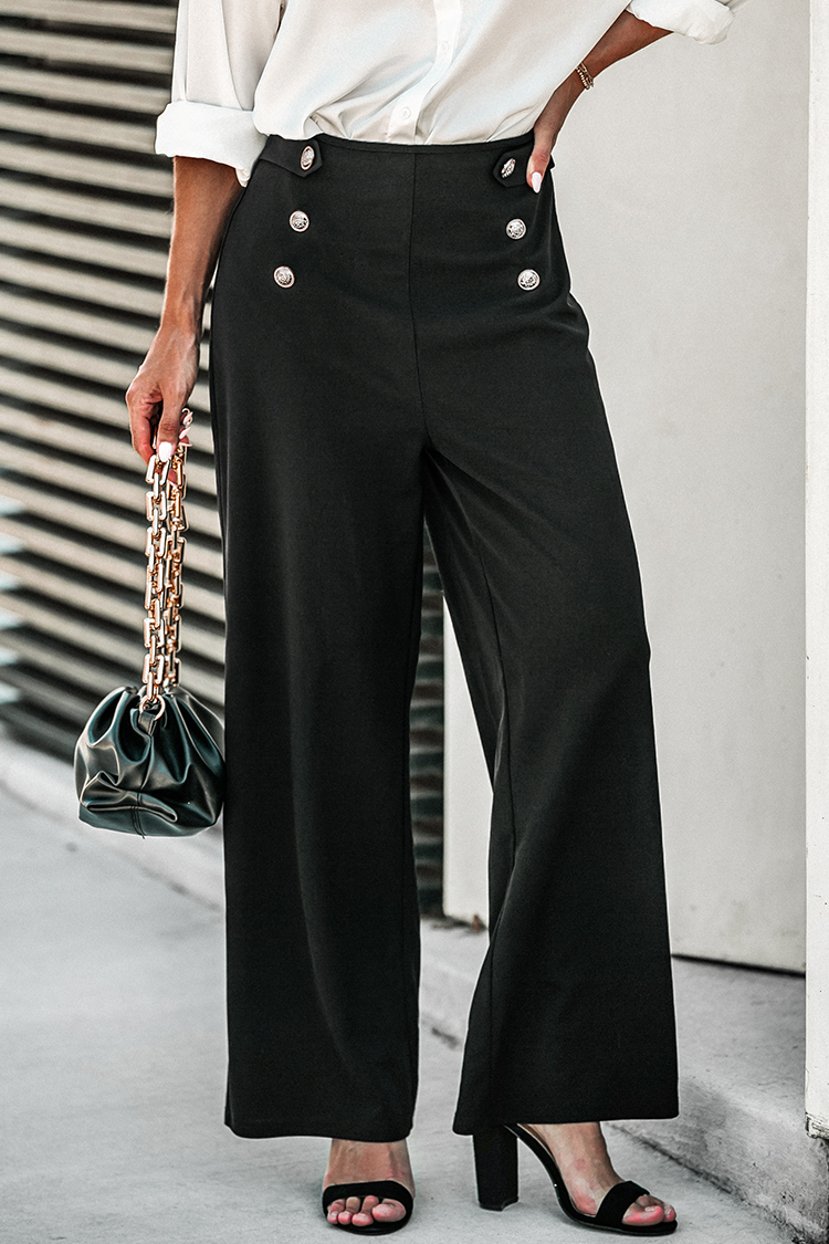 Hit Play Double-Breasted Wide Leg Trouser Pants