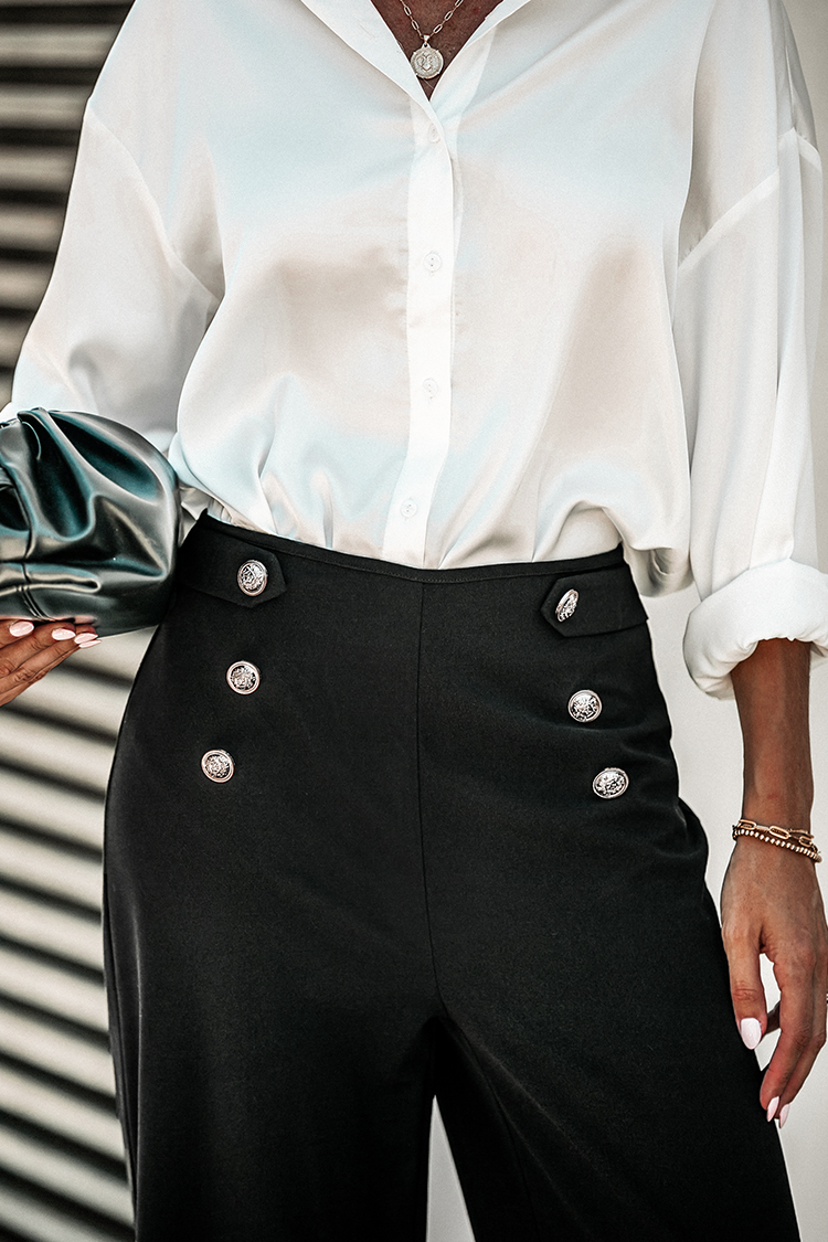 Hit Play Double-Breasted Wide Leg Trouser Pants