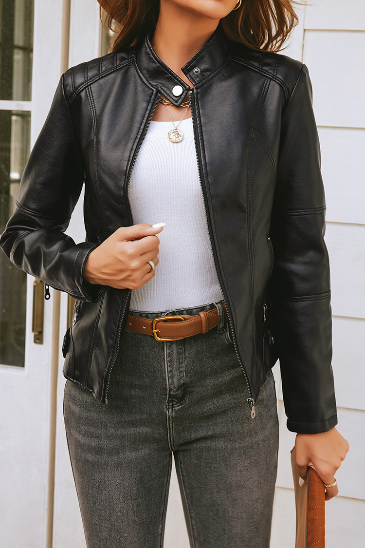 Aylin Faux Leather Moto Jacket