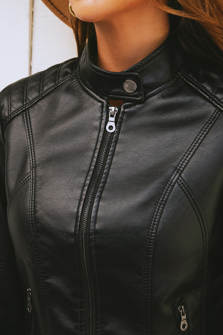Aylin Faux Leather Moto Jacket
