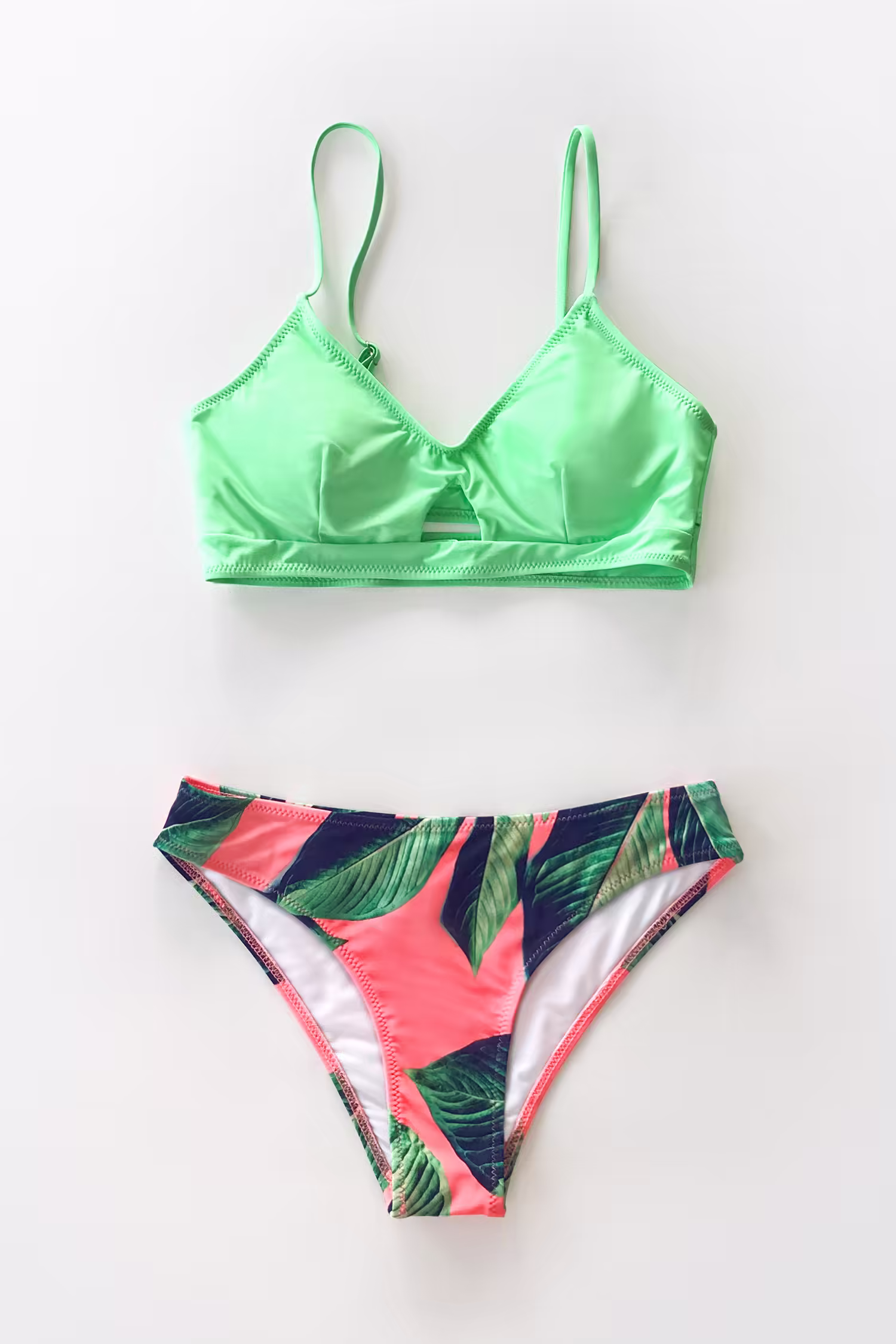 Neon Palm Print Bikini