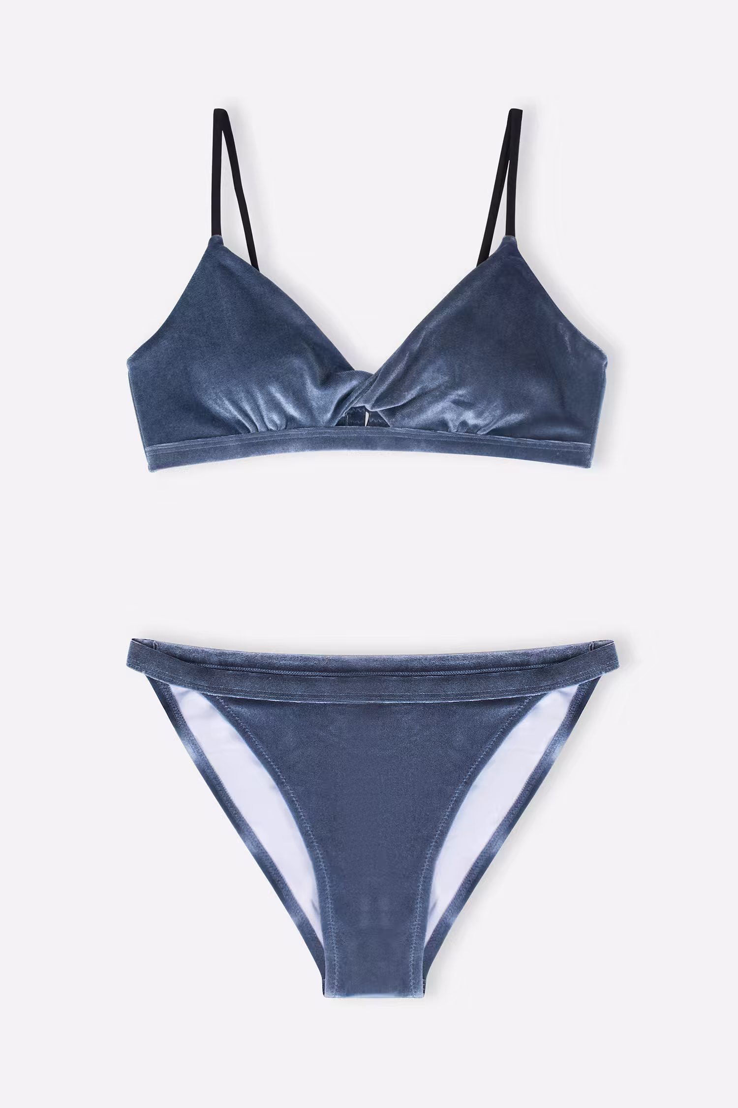 Silbriger grauer Samt Bikini